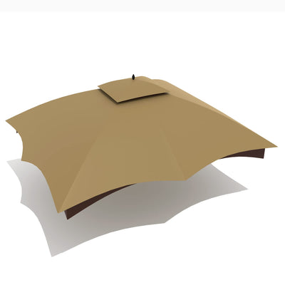 Gazebo Replacement Canopy Top Cover - Wonwon 10X12 Double Tiered Canopy Roof for Lowe's Allen Roth Gazebo Model #GF-12S004BTO/GF-12S004B-1 (Khaki)