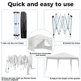 10X10FT White Pop Up Canopy Party Tent, Outdoor Commercial Instant Gazebo with 4 Removable Sidewalls for Events, Wedding, Backyard, Patio, Easy Set Up Sun Shade with Carrying Bag Usnipoya