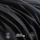 Ultra-Soft Black Twin Comforter Set, Washed Cotton 2 Piece Fluffy Lightweight Down Alternative Bedding Comforter for All Seasons - 1 Conforter and 1 Pillowcase - Twin/Twin XL Size Signal Dorm Kids Bed COTTEBED