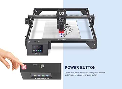 Longer RAY5 5000mW Laser Engraver is an economical Machine Suitable for Beginners, App Offline Control, DIY Engraver Tool for Metal/Glass/Wood, Engraving Area of 15.7"x15.7", Laser Class ii Longer