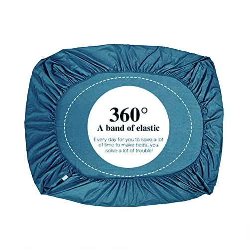 NHNHN Fitted Sheet-Deep Pockets-Soft Microfiber-Easy Care-Shrinkage and Fade Resistant-Fitted Sheets Full Size for Girl Woman Teens Kids-Only 1 Fitted Sheet (Full, Turquoise) NHNHN