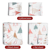 Queen Christmas Tree Sheet Set - Holiday Xmas Pattern Bedding Set - Deep Pockets - Snug Fit - 4 Piece - Wrinkle Free & Easy Care - Comfy Festive Winter - Holiday Sheets for Women, Men, Kids & Teens CGK Unlimited