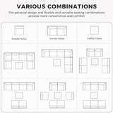 Grand patio 7-Piece Wicker Patio Furniture Set, Retro Outdoor Conversation Set Sectional Sofa with Water Resistant Blue Thick Cushions and Coffee Table, Brown Grand patio