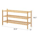 viewcare 3-Tier Long Shoe Rack, Bamboo Wood Shoe Rack for Closet, Entryway & Hallway, Stackable | Beautiful | Functional | Sturdy viewcare
