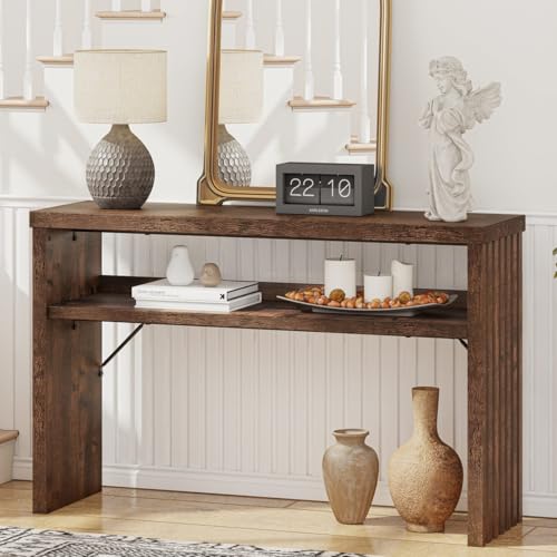 BON AUGURE Entryway Table, Console Table Behind Couch, Wood Sofa Tables with Shelf for Living Room, Farmhouse Entry Tables for Hallway Foyer (Rustic Oak, 47 Inches) BON AUGURE