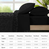 Nesker 7 Pcs Comforter Set King Size, Leopard Print Wild Animal Bedding Set for Kids and Adults, Black Grey African Cheetah Wildlife Bed Sheet Sets with Fitted Sheet 2 Pillowcases & 2 Shams Nesker