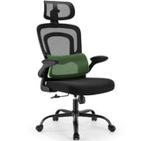 Marsail Office Chair Ergonomic-Desk Chair: High Back Mesh Office Chair with Lumbar Support,Flip-Up Armrests&2D Headrest,Gaming Chair with Rocking Tilt, Swivel Computer Task Chair for Long Hours Marsail