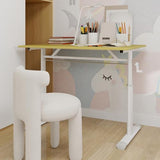 roomfitters 40" Adjustable Height Study Desk – Compact Multi-Purpose Desk, Manual Crank Standing Desk with 330 lbs Load Capacity, Natural Wood roomfitters