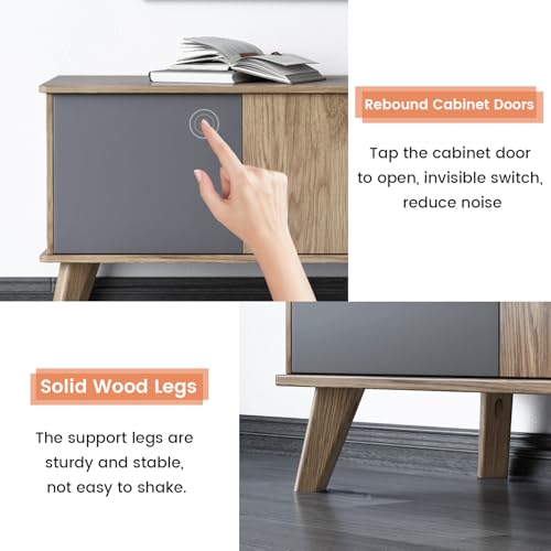 Miuuod 67" TV Stand for 55/60/65 inch TV inch TV,Mid Century Farmhouse TV Stand,Entertainment Center,Retro Media Consol with Storage for Living Room Miuuod