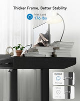 HUANUO Electric Standing Desk with Drawers, C-Clamp Mount Compatible, 48 x 24 Inch Height Adjustable Sit Stand Desk, Fabric Drawers, Home Office Stand Up Desk with 4 Custom Height Settings, Black HUANUO