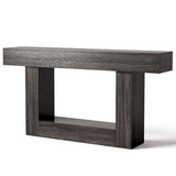 LITTLE TREE 63 Inches Long Console Table, 2-Tier Farmhouse Sofa Table Behind Couch, Large Narrow Entryway Table for Living Room, Wooden Hallway Foyer Table with Heavy Duty Base, Grey LITTLE TREE