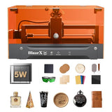 BlazeX M3 Laser Engraver Machine 5000mW, 0.01 mm High Accuracy Laser Cutter and Engraver Machine for Beginners, with Honeycomb Goggles Enclosure Engraving Materials Toolkit, Class 1 Laser BlazeX