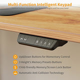 CubiCubi Standing Desk with Drawer, 48" x 24" Electric Height Adjustable Sit Stand Desk, Ergonomic Home Office Computer Workstation, Gray Frame Light Rustic Brown Top CubiCubi