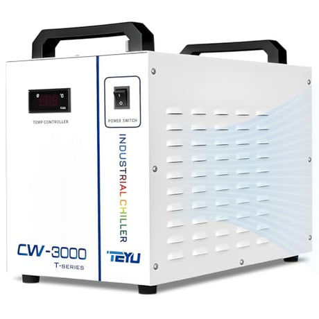 Cloudray Water Chiller CW-3000 for CO2 Laser Engraver & Cutting, Laser Chiller, Industrial Water Cooler,with 9L Water Tank Capacity Max. Pump Flow 10L/min 50W/℃ Cooling Cloudray