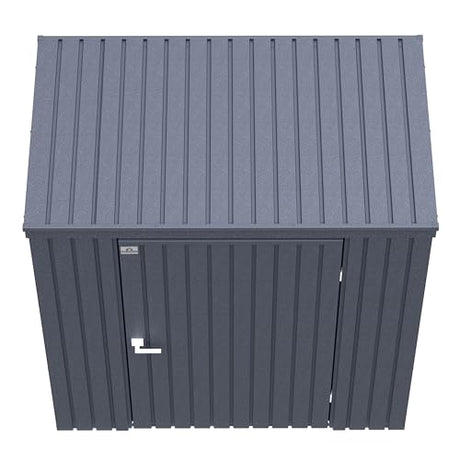Arrow Shed Elite 6' x 4' Tall Outdoor Steel Storage Shed with High Gable and Lockable Doors Storage Building with Pent Roof, Anthracite Arrow