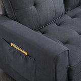 Eafurn Folding Pull Out Sofa Bed, 3 in 1 Convertible Sleeper Couch Floor Sofabed with Side Storage, Linen Upholstered Futon Loveseat Recliner for Living Room, Apartment, Small Space Eafurn