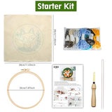 JOZYSH Punch Needle Embroidery Starter Kits for Beginners Cute Cartoon Animal Embroidery Hoops,Color Threads,Instructions and Needles,DIY Adults Embroidery (Fox)
