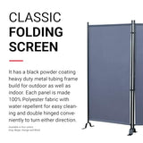 Proman Products - Galaxy Section Divider, Water Repellent Fabric Room Divider with Black Powder Coated Metal Frame for Indoors or Outdoors (Grey) Proman Products