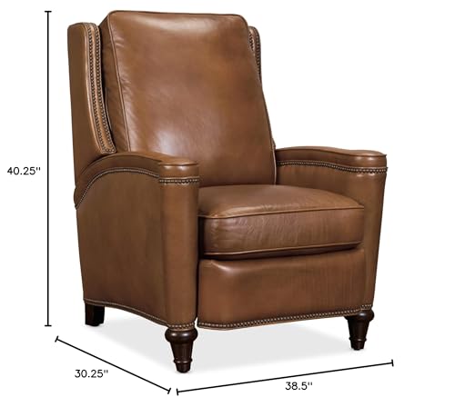Hooker Furniture RC216-PB-086 RC216-PB Rylea 30" Wide Formal Traditional Aniline Leather Upholstered Manual Push-Back Recliner with Nail Head Trim Hooker Furniture