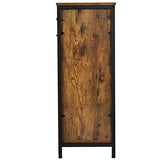 UEV Double Barn Door Style Trash Cabinet, Double Tilt Out Trash Cabinet with Solid Hideaway Drawer,Rustic Kitchen Trash Cabinet,Free Standing Wooden Kitchen Recycling Cabinet Trash Can Holder UEV
