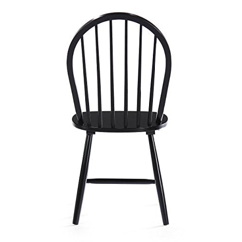 Christopher Knight Home Declan Farmhouse Cottage High Back Spindled Rubberwood Dining Chairs, 2-Pcs Set, Black Christopher Knight Home