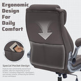 Large High Back Office Chair with Flip Arms- Executive Desk Chair with Locking Wheels, Adjustable Lumbar Support, Ergonomic Breathable Fabric Computer Chair Prevents Cats Scratching Xiuyu