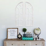 SwallowLiving 24" x 36" Farmhouse Rustic Farmhouse Cathedral Wood Architecture Window Frame Wall Decor Set of 2 SwallowLiving
