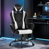 Gaming Chair Office Chair High-Back Ergonomic Video Game Chairs for Kids Teen Adult Height Adjustable Reclining Computer Chair with Lumbar Support Armrest Headrest Game Chair - White BSTOPHKL
