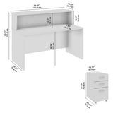 Bush Business Furniture Arrive 60W x 30D Reception Desk with Shelf and Mobile File Cabinet in Mocha Cherry Bush Furniture