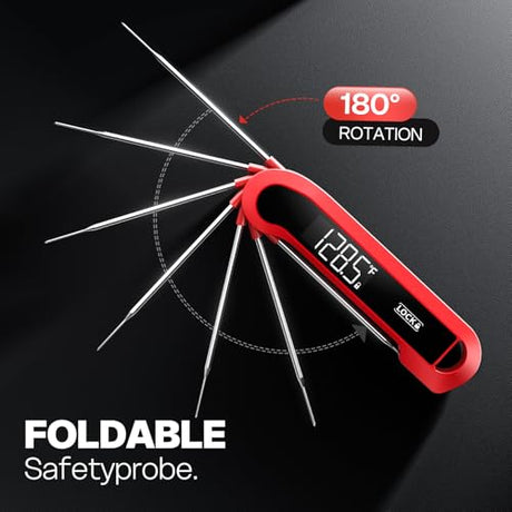 0.3 Sec Instant Read Meat Thermometer Digital for Cooking, ±0.5℉ Precision, Food Thermometer for Grilling, Air Fryer, Smoker, Candy, BBQ Essentials, Fathers Day Gift for Dad Him Men Birthday, Red ONFIKY