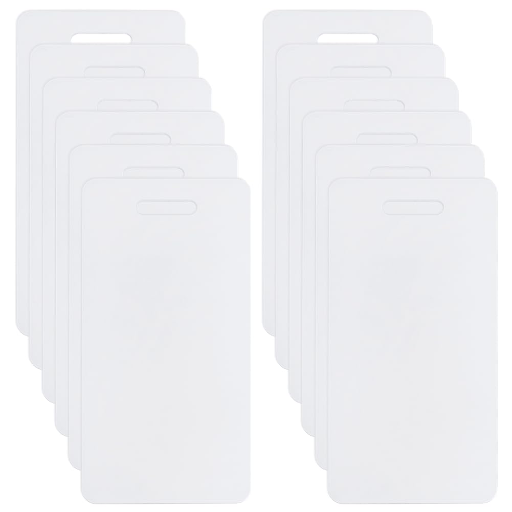 BENECREAT 12pcs White Acrylic Badge Buddy, 4.49x2.2 Inch DIY Badge Buddy Blanks Sublimation Badge Blank for Nurse, Teacher, Lab Tech, Receptionist, Hole: 0.78x0.2 Inch BENECREAT