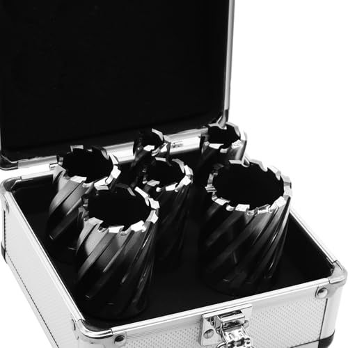 Yunnergo HSS Annular Cutter Set 13Pcs 7/16" to 1-1/16" Cutting Diameter, 6Pcs 7/8"- 2" Cutting Diameter, with 3/4 Inch Welded Shank, Mag Drill Bits Kit CNC Machined Cutters (2" Cutting Depth, - WoodArtSupply