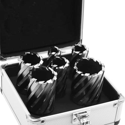 Yunnergo HSS Annular Cutter Set 13Pcs 7/16" to 1-1/16" Cutting Diameter, 6Pcs 7/8"- 2" Cutting Diameter, with 3/4 Inch Welded Shank, Mag Drill Bits Kit CNC Machined Cutters (2" Cutting Depth, - WoodArtSupply