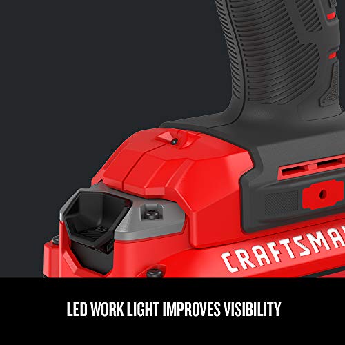 CRAFTSMAN V20 RP 1/2 inch Cordless Impact Wrench Kit, Brushless, 4Ah Battery and Charger Included (CMCF900M1) CRAFTSMAN