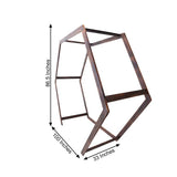 Tableclothsfactory 7FT Rustic Elegant Hexagonal Wooden Backdrop Stand | Heavy Duty Dark Brown Double Sided Wedding Arch Stand Tableclothsfactory