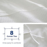 100% Egyptian Cotton Duvet Cover Set Queen Size, Waffle Weave Duvet Cover, 600 TC Soft Breathable Luxury Textured Bedding Set for All Season, 3 PCS, 1 Duvet Cover and 2 Pillowcases, White, 90"x90" Zaizaihome