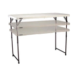 Lifetime Fold-in-Half Adjustable Folding Table, 4 Foot Lifetime