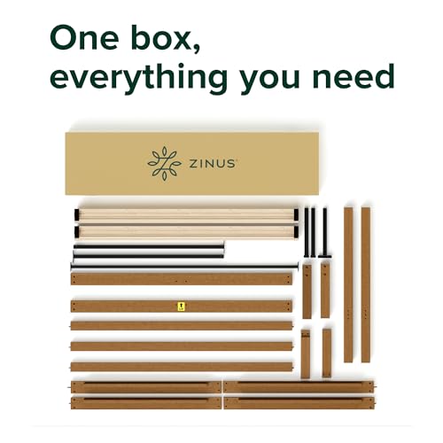 Zinus Leah Bamboo Platform Bed Frame with Slatted Headboard – No Box Spring Required, Easy Assembly, Full Size Zinus
