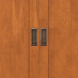 SIMPLIHOME Draper SOLID HARDWOOD Mid Century Modern 32 inch Wide Bar Cabinet in Teak Brown for The Living room, dining room and kitchen SIMPLIHOME