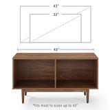 Crosley Furniture Liam Medium Vinyl Record Storage TV Stand and Entertainment Center, Media Console, Walnut Crosley Furniture