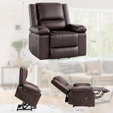 FinerFurnis Power Lift Recliner Chair with Heat and Massage, Faux PU Upholstery, Electric Lift Function for Elderly and Mobility Impaired, Adjustable Back and Leg Support, Heavy Duty Design FinerFurnis