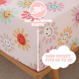 Yibeizi Cute Floral Sheet Set for Girls, Full Size Kids Flower Patterned Bedsheet Microfiber Deep Pocket Bedding Sheets & Pillowcases 4 Pieces Yibeizi
