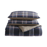 Wrangler- Twin Duvet Cover Set, Soft & Reversible Bedding, Yellowstone Inspired, 2 Piece Bed Set with Matching Pillowcase (City Flats Plaid Blue) Wrangler