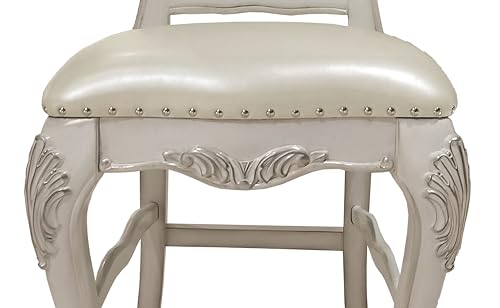 ACME Furniture Dresden 47" Faux Leather Counter Chairs in Bone White (Set of 2) - WoodArtSupply