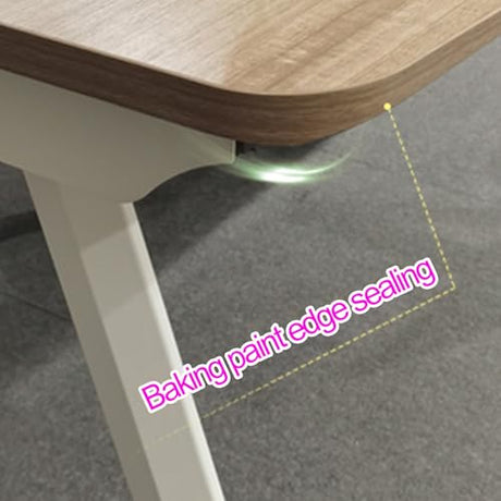 HOLGVE Conference Table, 9FT Seminar Desk, Office Meeting Table for 10, White Metal Frame, Large Rectangle Training Table HOLGVE