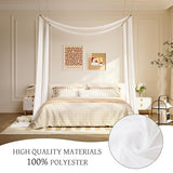 lazyzzz White Canopy Bed Curtains with Light Princess Bed Canopy Scarf for Full/Queen Metal Bed Frame,Wood Frame Bed-2 Panel Sheer Curtain lazyzzz