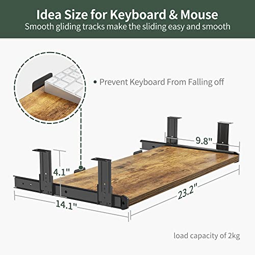 FEZIBO Standing Desk with Keyboard Tray, 48 × 24 Inches Electric Height Adjustable Desk, Sit Stand Up Desk, Computer Office Desk, Rustic Brown - WoodArtSupply