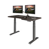Vari Ergo 54x26 Electric Standing Desk – Height Adjustable Sit Stand VariDesk + Curved Waterfall Edge, 4 Memory Settings, Quick Assembly, Cable Management, 200 lb Capacity – Espresso (2 Boxes) Vari