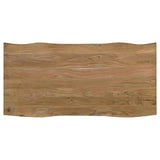 MAKLAINE Wood Live Edge Dining Table in Natural Acacia and Black MAKLAINE