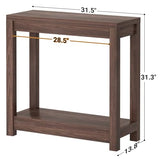 Besiost Small Farmhouse Wood Entryway Table Narrow Console Table with Storage Behind Couch Sofa Table with Shelves Entry Way Tables with Open Storage, Easy Assembly, 32" Black Walnut Besiost